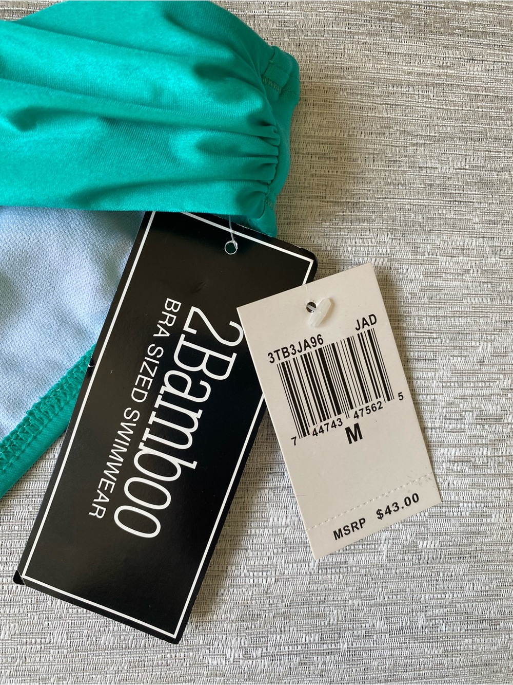 2bamboo Teal Ruched Bikini Bottom NWT - Picture 4 of 8